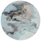 Homeroots 8' Teal Blue Gold And Gray Round Abstract Washable Indoor Outdoor Area Rug 617832 - alternate 7