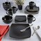 Gibson Soho Lounge 16 Piece Soft Square Stoneware Dinnerware Set in Matte Black 94852.16 - alternate 6