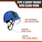 Malta Dynamics SafetyHelmet w/Clear Visor, Acrylonitrile Butadiene Styrene (ABS), Ratchet, Blue HTBL2001 - alternate 7