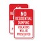 Signmission No Residential Dumping Violators Will Be Prosecuted, 18'' X 24'' 2 Signs, Heavy Gauge Aluminum, 2PK A-1824-2PACK-2921 - alternate 1