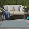 Homeroots 3' X 5' Aqua And Ivory Geometric Indoor Outdoor Area Rug 552716 - alternate 7