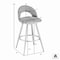 Armen Living Charlotte 30in Swivel Bar Stool in Brushed Stainless Steel with Black Faux Leather LCCHBABSBLK30 - alternate 9