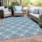 Homeroots 10' X 14' Teal Blue And Ivory Geometric Washable Indoor Outdoor Area Rug 594748 - alternate 8