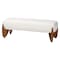 Baxton Studio Vinicio Mid-Century Modern Cream Boucle Accent Bench 254-14001-ZORO - alternate 1