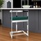 Homeroots 30" Green and Silver Metal and Velvet Low Back Bar Height Bar Chair 555067 - alternate 5