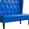 Homeroots 51" Blue Faux Leather Settee With Dark Brown Legs 285985 - alternate 4