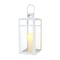 Homeroots Set of Three Clear And White Glass And Stainless Steel Tabletop Lantern Candle Holders, 3PK 719766 - alternate 5
