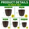 Lifemaster Planter Pots with Drainage Holes, Durable, Lightweight, Modern Design, Brown, 10PK LMFLOPBRN510 - alternate 6