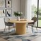 Homeroots 60" Brown Solid Wood Pedestal Base Round Top Dining Table 720979 - alternate 6