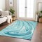Homeroots 8' X 10' Turquoise Teal Blue And Gray Abstract Washable Indoor Outdoor Area Rug 601311 - alternate 9