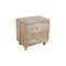 Homeroots 24" Natural Two Drawer Distressed Carved Floral Solid Wood Nightstand 555403 - alternate 6