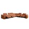 Homeroots Camel Italian Leather Power Reclining U Shaped Eight Piece Corner Sectional With Console 366355 - alternate 6