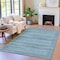 Homeroots 10' X 14' Artichoke Green And Blue Striped Washable Indoor Outdoor Area Rug 631472 - alternate 7