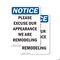 Signmission Please Excuse Our Appearance Remodeling, 18 in W x Rectangle, Vinyl Decal OS-2PACK-NS-D-1824-V-16354 - alternate 7