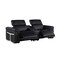 Homeroots 86in Black Italian Leather Power Reclining Loveseat With Storage 720526 - alternate 9