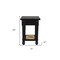 Homeroots 20" Black And Natural Solid Wood And Cane Square End Table With Shelf 571189 - alternate 7
