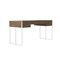 Homeroots 62" Brown and Silver Writing Desk With Four Drawers 482430 - alternate 1