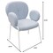Leisuremod Celestial Boucle Dining Arm Chair, White Iron Frame with Blue Fabric CCAW-23BU - alternate 5