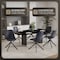 Leisuremod Markley Modern Leather Swival Dining Chair With Metal Legs in Black MSCBL-18-BL - alternate 9