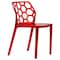 Leisuremod Modern Dynamic Dining Chair, Transparent Red DC19TR - alternate 1