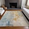 Homeroots 10' X 14' Linen Teal Blue And Copper Abstract Washable Indoor Outdoor Area Rug 605523 - alternate 8