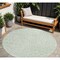 Homeroots 8' Mint Green And Ivory Round Geometric Washable Indoor Outdoor Area Rug 595093 - alternate 1