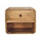 Homeroots 12" Beige Solid Wood Square One Drawer Floating Nightstand 651485 - alternate 1