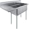 Amgood Stainless Steel 2 Compartment Sink with Left Drainboard. Bowl 18 in. x 18 in. X 12 in. No Faucet SINK S2C-181812-18L-NF-Z - alternate 1