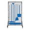 5S Supplies 5S Housekeeping Shadow Board Broom Station Version 9 - Gray Board / Blue Shadows  With Broom HSB-V9-GRAY/BLUE-KIT - alternate 1