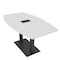Skutchi Designs Boat Conference Table With Power Unit, 36 in W, 60 in L, White HAR-BOT-36x60-DOU.BK-WA7976-EBLK - alternate 1