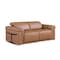 Homeroots 73in Chestnut and Black Italian Leather Power Reclining Loveseat 720486 - alternate 9