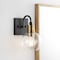 Jonathan Y Marais 5.88" 1-Light Iron/Glass Rustic Vintage LED Vanity Light, Black/Brass Gold JYL3526A - alternate 12