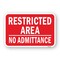 Signmission Restricted Area No Admittance Authorized Personnel Aluminum, 18" H, A-1824-24757 A-1824-24757 - alternate 1