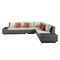 Homeroots Beige Polyester Modular L Shaped Four Piece Standard With Console And Toss Pillows 318798 - alternate 5