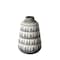 Homeroots 10" Gray And Ivory Geometric Cylinder Ceramic Table Vase 397546 - alternate 1