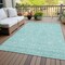 Homeroots 10' X 14' Aqua And Ivory Floral Washable Indoor Outdoor Area Rug 582325 - alternate 8