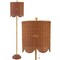 Jonathan Y Joel 63.5" Coastal Bohemian Scallop Shade Rattan/Metal LED Floor Lamp w/ Pull Chain, Brown/Brass Gold JYL1153A - alternate 1
