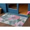 Homeroots 3' X 5' Teal Blue And Aqua Floral Washable Indoor Outdoor Area Rug 611096 - alternate 1