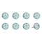 Homeroots Set of Eight Turquoise And White Ceramic And Metal Drawer Pull Knobs, 8PK 544428 - alternate 4