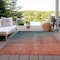 Homeroots 9' X 12' Gray and Red Orange Ombre Washable Non Skid Indoor Outdoor Area Rug 563734 - alternate 9