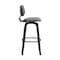 Homeroots 26" Gray And Black Faux Leather Swivel Low Back Counter Height Bar Chair 534433 - alternate 7