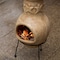 Vintiquewise Outdoor Beige Clay Chimenea Maya Design Fire Pit with Metal Stand QI004350 - alternate 6
