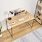 Homeroots 47" Natural and Black Wood and Metal Computer Desk 610397 - alternate 8