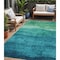 Homeroots 5' X 8' Teal Blue And Green Abstract Washable Indoor Outdoor Area Rug 618161 - alternate 1