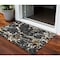 Homeroots 3' X 5' Black Ivory And Brown Striped Washable Indoor Outdoor Area Rug 600876 - alternate 1