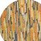 Homeroots 8' Orange And Beige Round Striped Washable Indoor Outdoor Area Rug 609044 - alternate 9