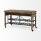 Homeroots Brown Solid Wood Top Kitchen Island With Two Tier Black Metal Rolling 380617 - alternate 10