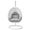 Leisuremod White Wicker Hanging Egg Swing Chair with Light Grey Cushions ESCW-40LGR - alternate 9