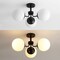 Jonathan Y Olivier 23.5" 3-Light Bohemian Farmhouse Iron/Frosted Glass LED Semi Flush Mount, Black JYL7600B - alternate 11