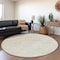 Homeroots 8' Ivory And Beige Round Geometric Washable Indoor Outdoor Area Rug 595009 - alternate 8